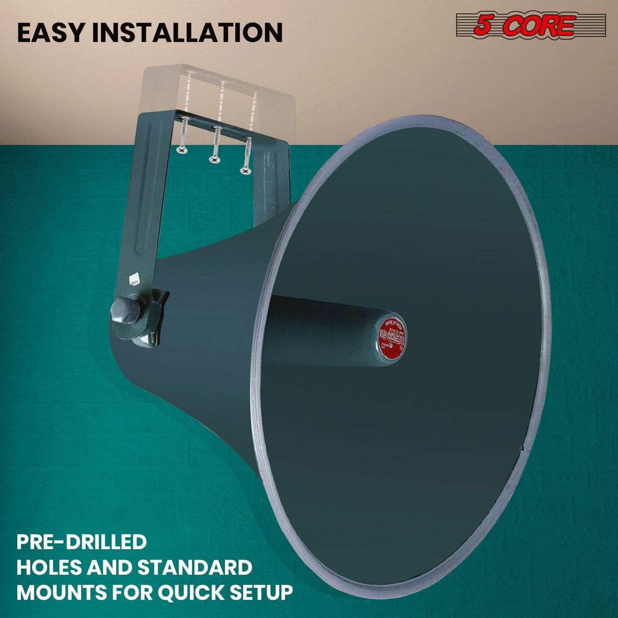 5Core PA Horn Speaker Set 2" Compression Driver 600W 16 Ohm Weatherproof Aluminum Body 18 TPI Thread