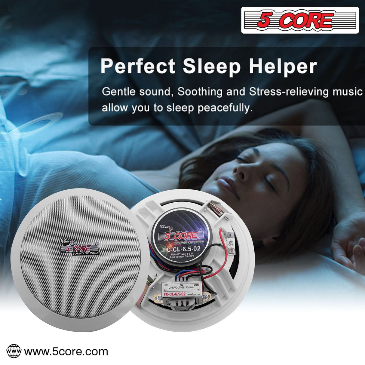 60W Peak Power 2-Way In Wall Ceiling Speaker