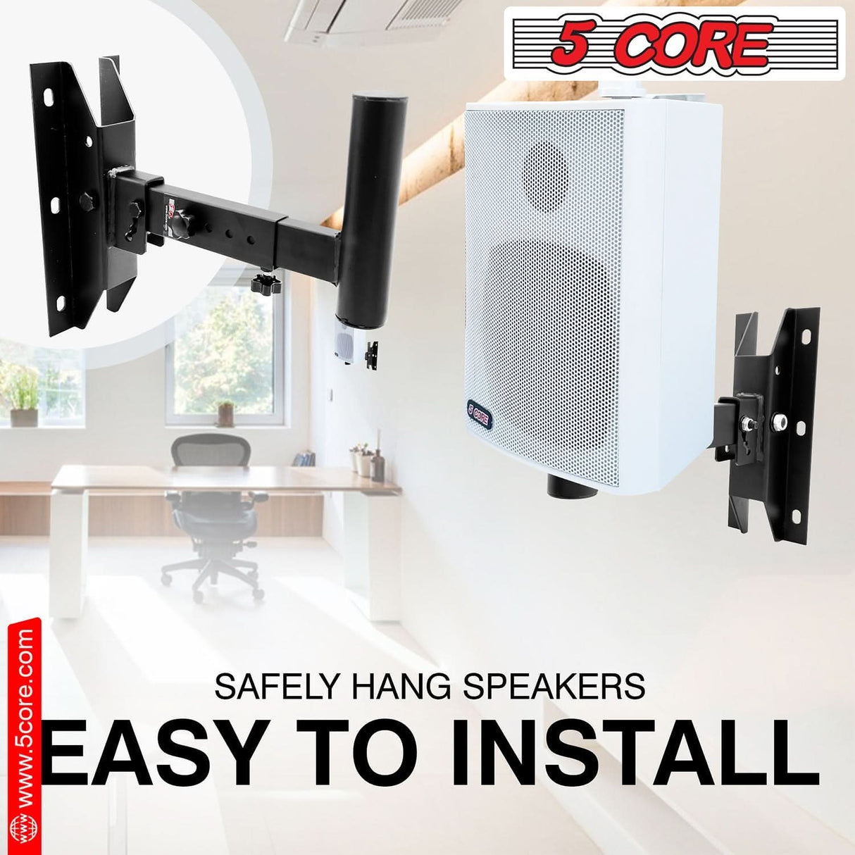 5Core rotatable speaker bracket for ceiling or wall setups