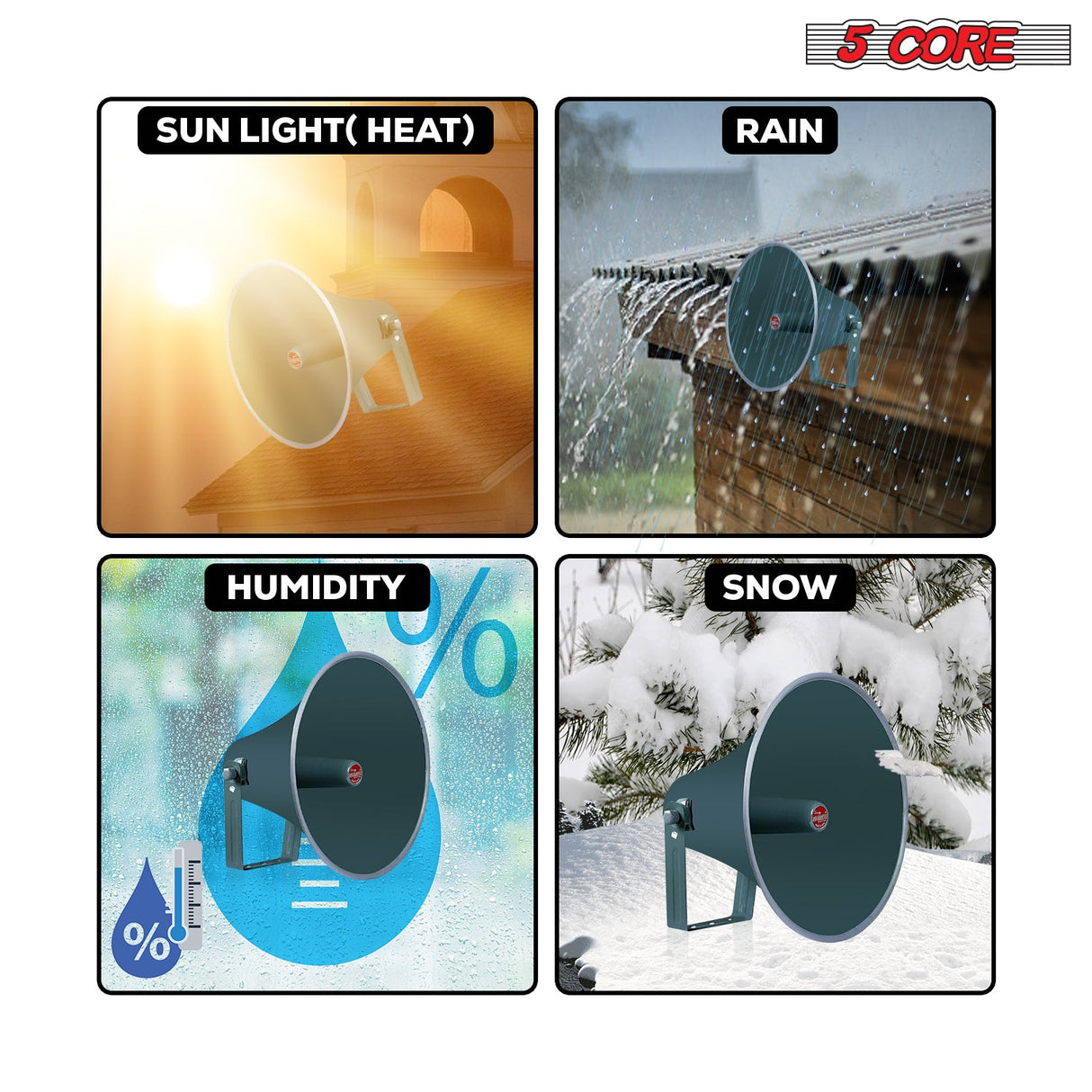5 Core PA Speaker Paging Horn Throat All Weather Use Support Wide Range of Compression Drivers