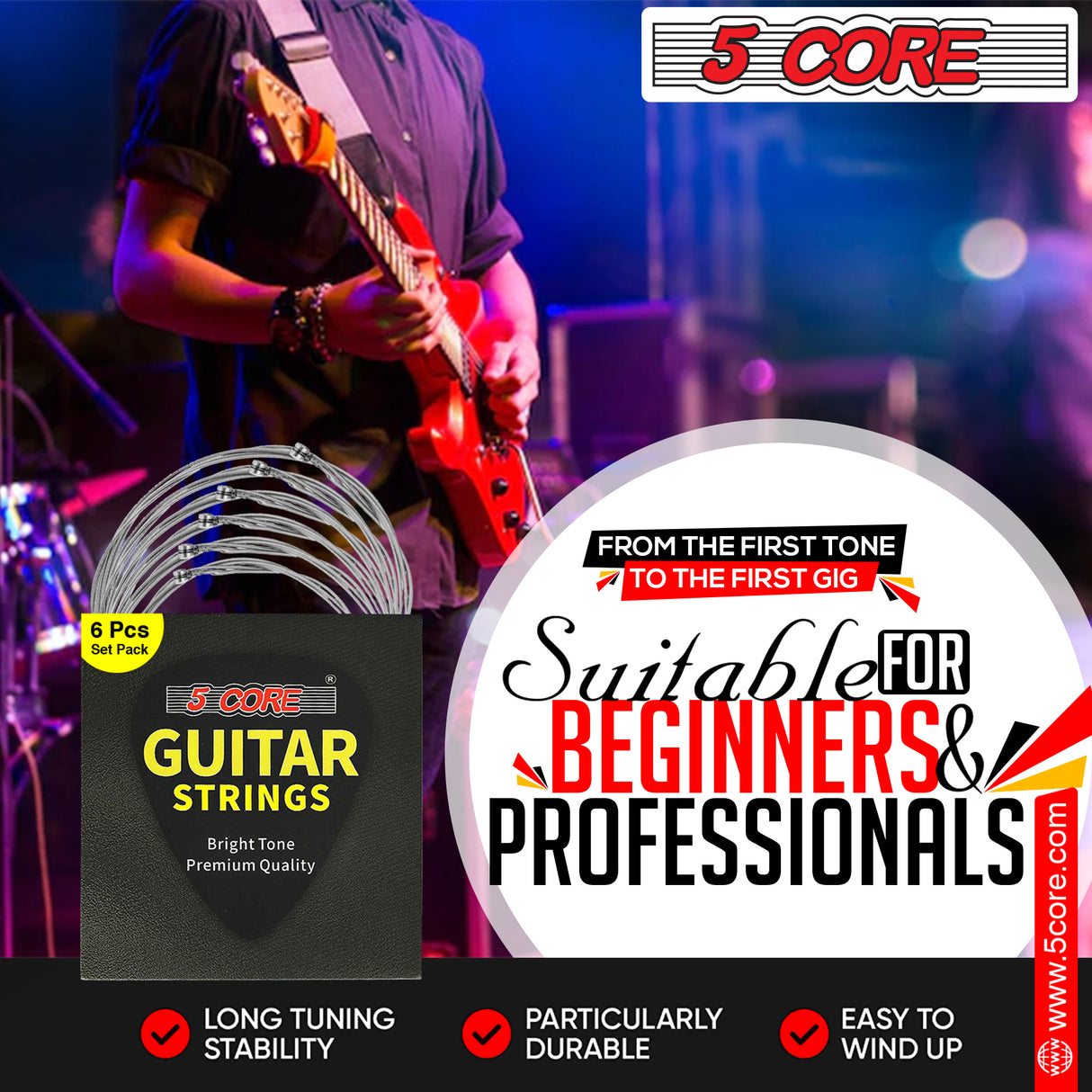 5 Core Electric Guitar Strings for 6 String Guitars Nickel Plated Steel Cuerdas Para Guitarra