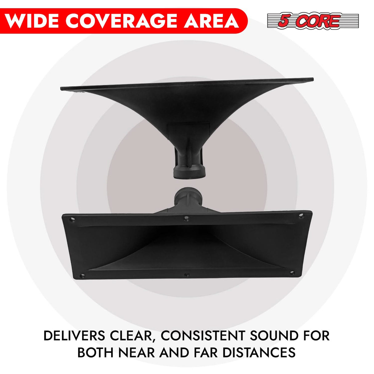 5Core Screw On Compression Driver Horn Tweeter Throat 3X7 Heavy Duty Construction