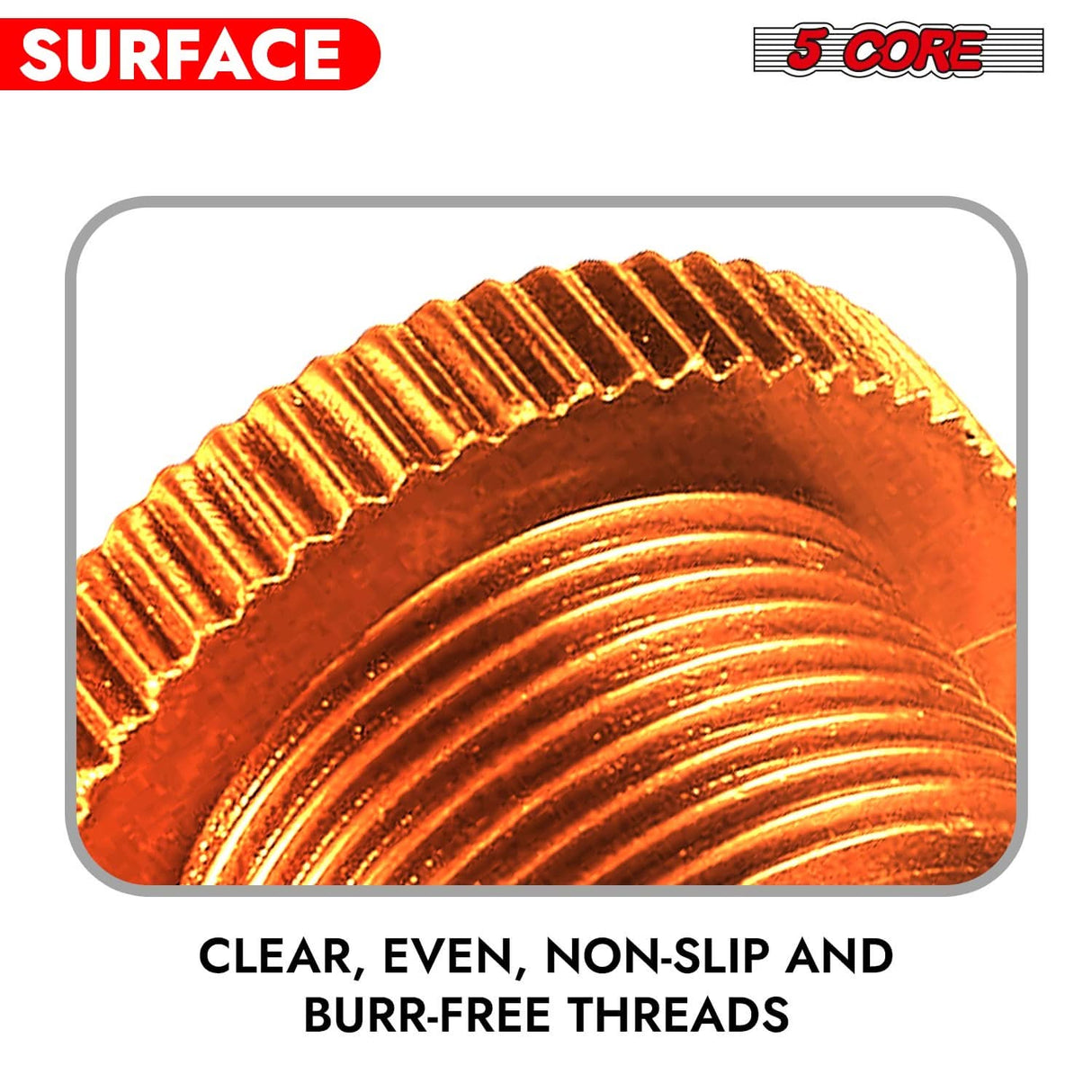 5Core microphone stand adapter, 5/8 male to 3/8 female screw thread conversion