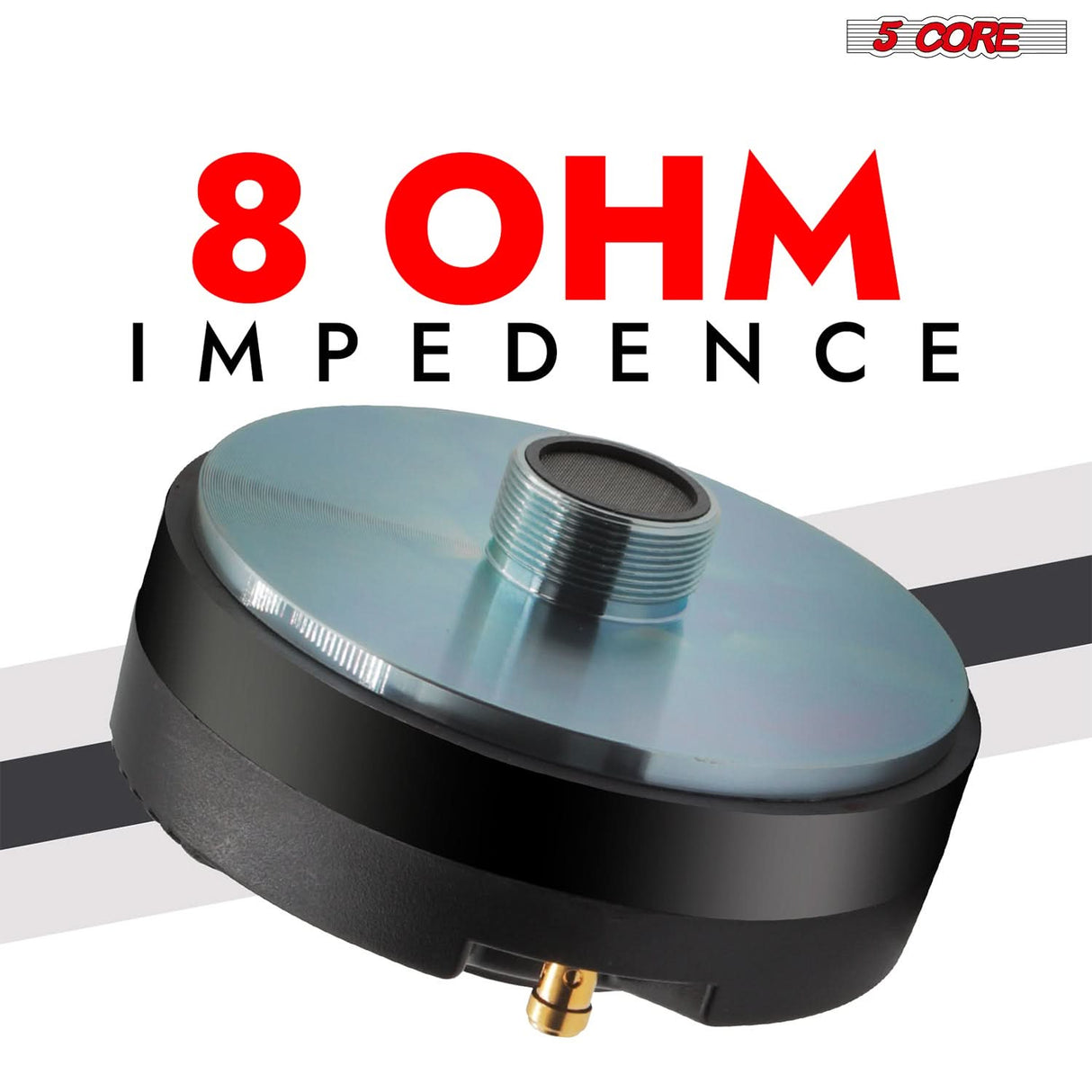 5 Core Compression Driver 2Pc 1″ PA Horn Tweeter Pro Audio 2000W 2″ Voice Coil 33 OZ Magnet 8Ohm