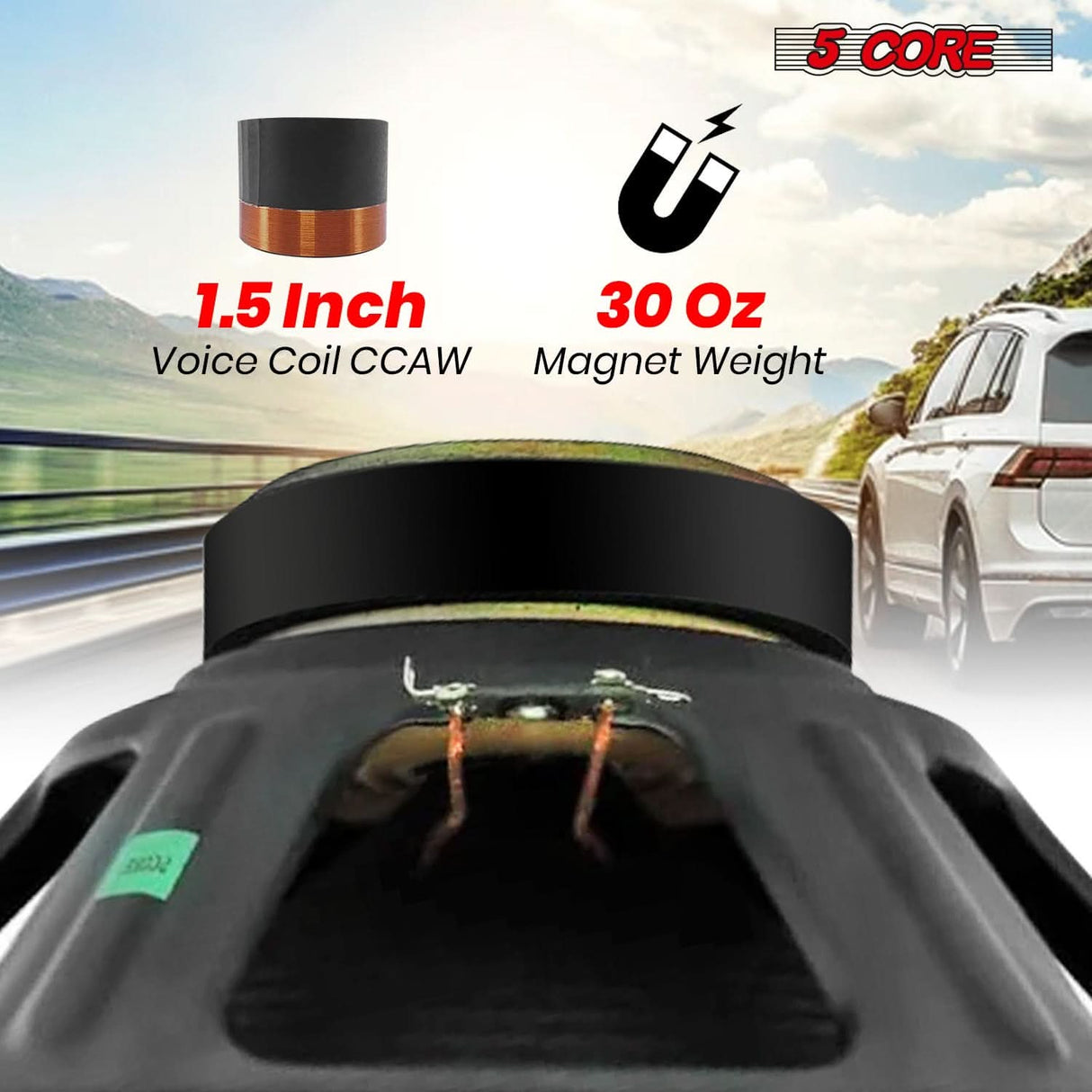 5Core 12-inch audio replacement subwoofer, 1200W peak, 4Ohm power