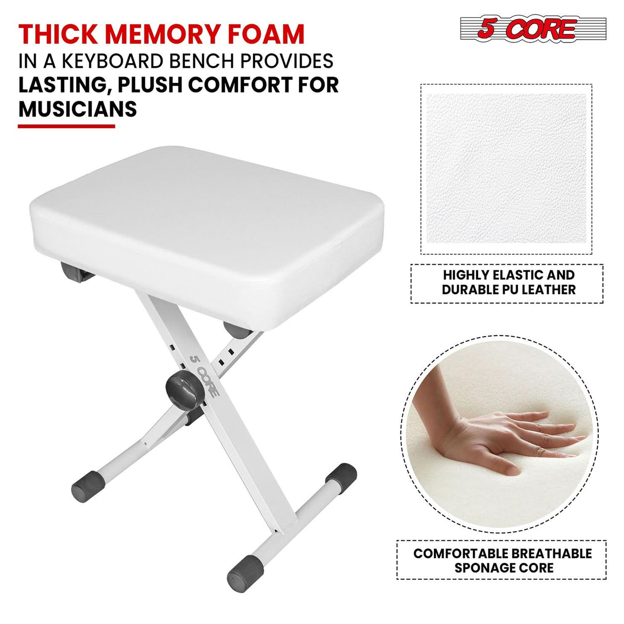 5 Core keyboard bench heavy duty design full product view