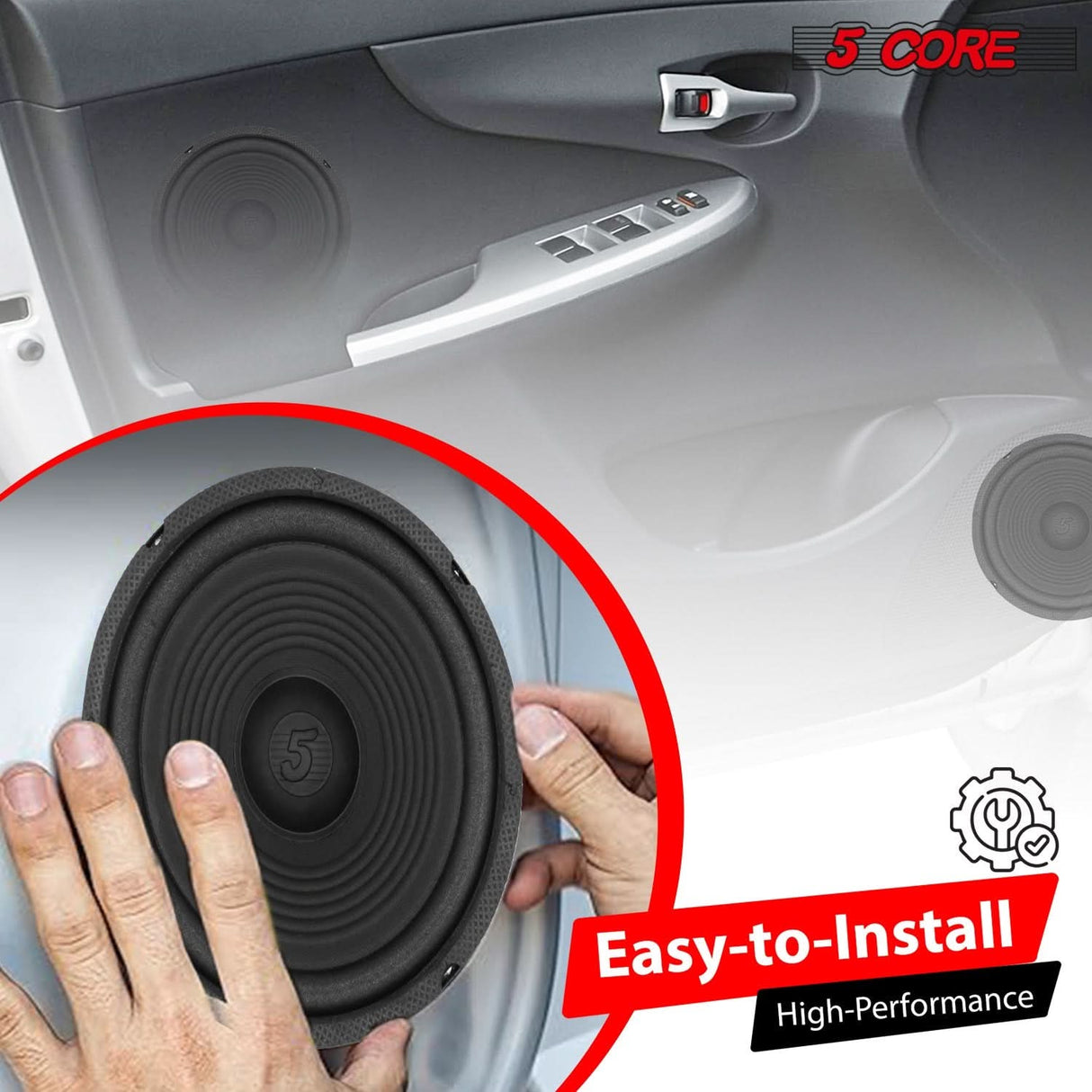 5 Core 8 Inch Subwoofer Speaker 500W Combined Peak 4Ohm Replacement Car Bass Sub Woofer