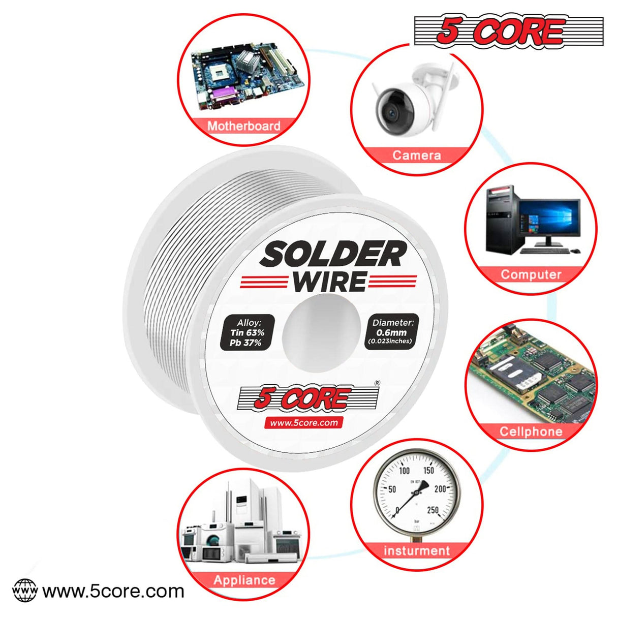 5Core high-performance solder wire for reliable connections in electronic repairs