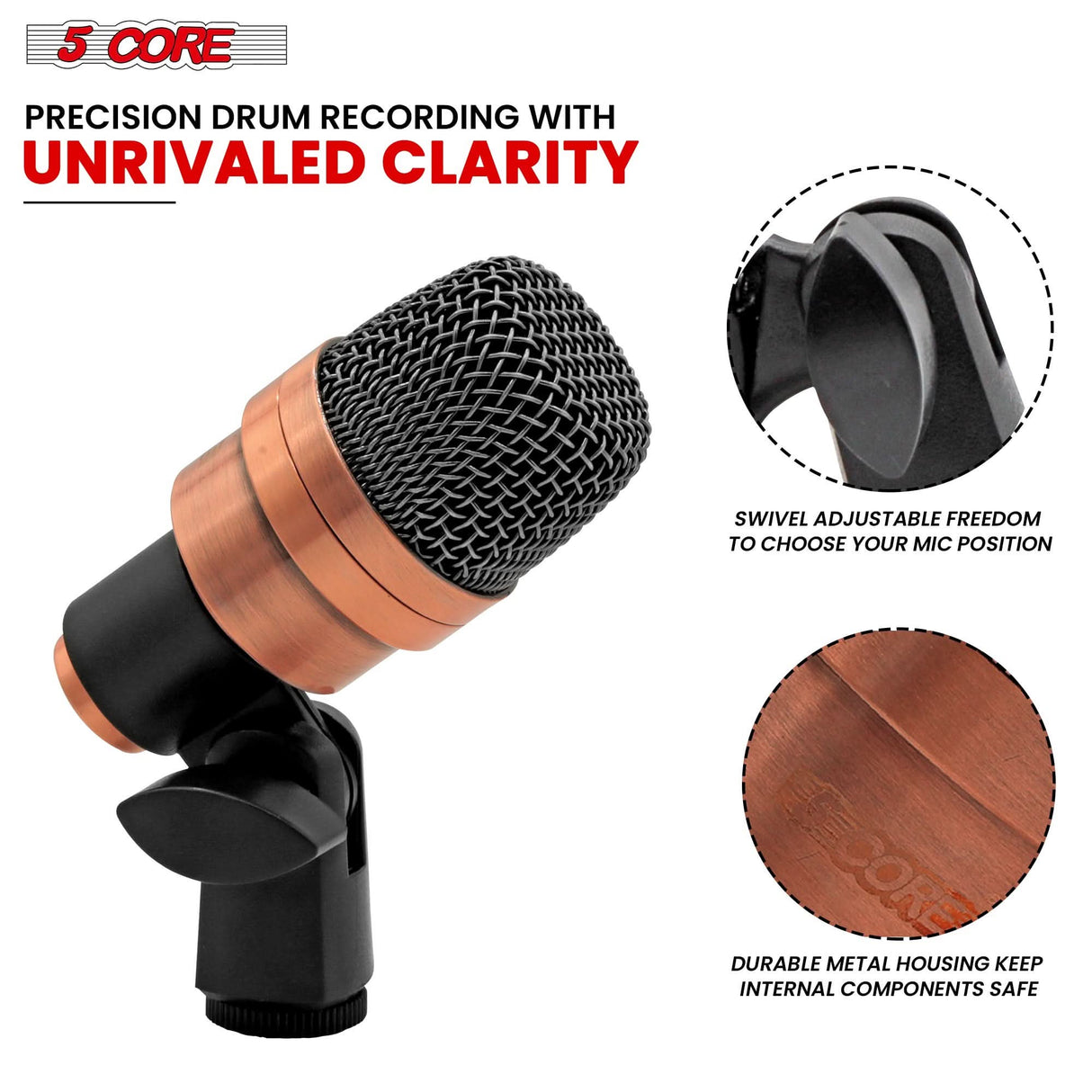 Our wired condenser instrument microphone has excellent pickup ability