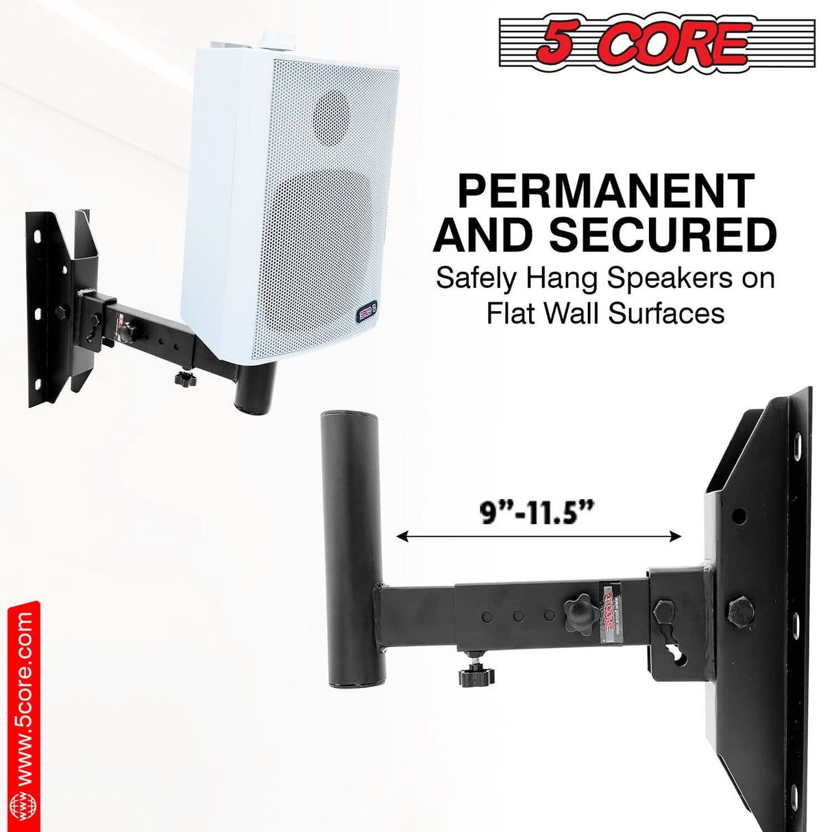 Wall mount holder for speakers with full angle flexibility