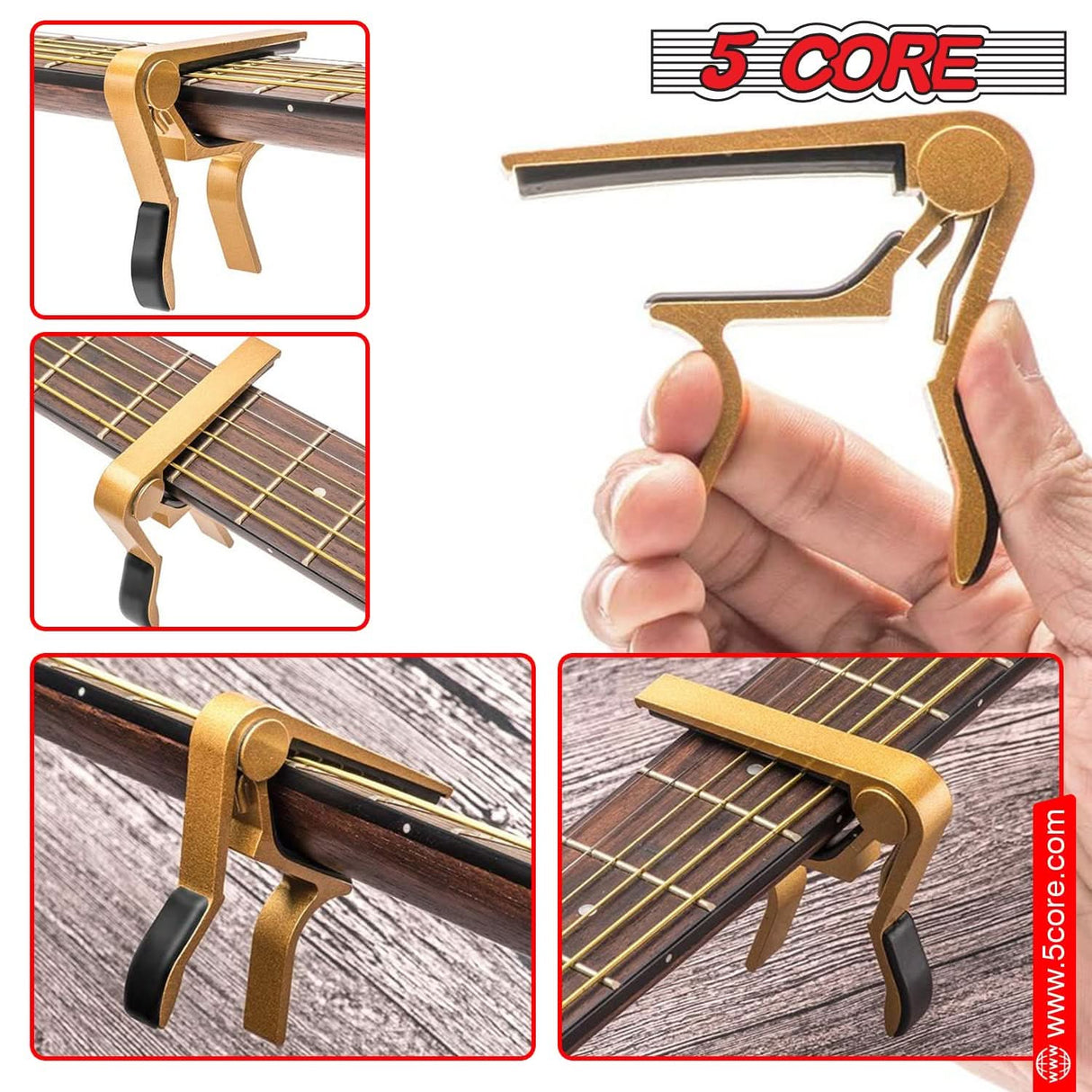 5Core Acoustic Guitar Capo – Compact Travel Size View