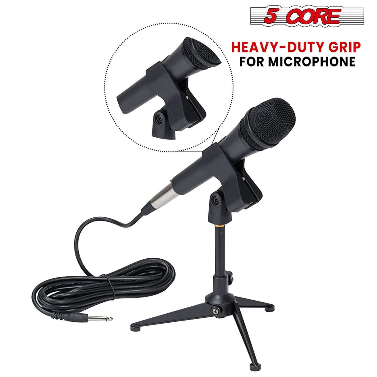 5Core durable microphone clip holder multi-pack with versatile screw adapters