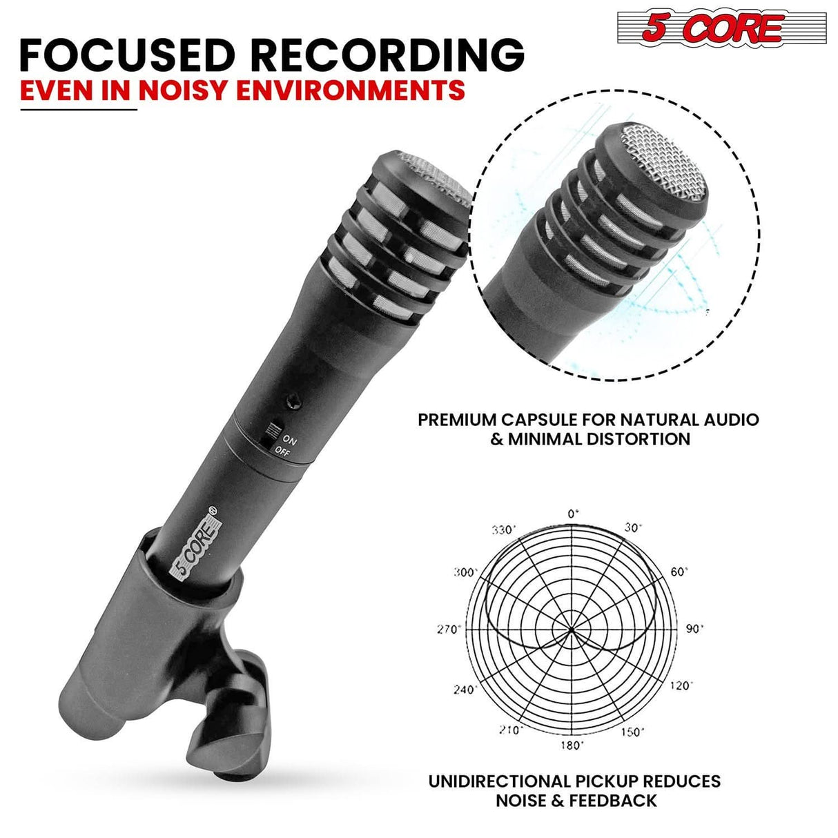 Studio-grade grey pencil mic XLR condenser for acoustic instruments