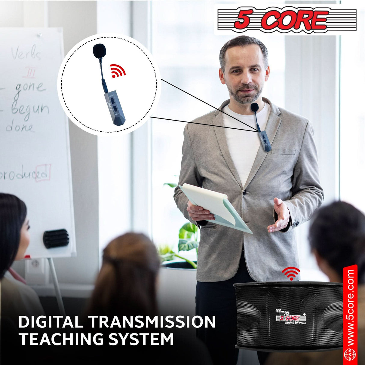 5Core wireless lavalier microphone with 200W portable PA speaker system voice amplifier