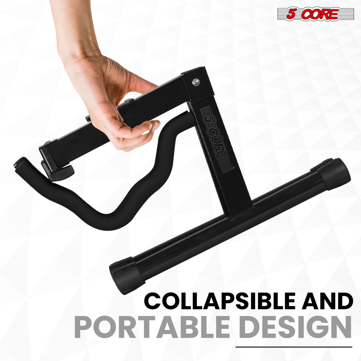 5 Core Guitar Stand 2PC A Frame w Soft Foam Arm Non Slip Rubber for Acoustic Electric Bass