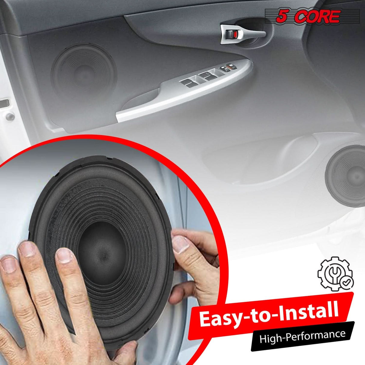 5Core 12" subwoofer, 1200W peak, 4Ohm, high-performance audio woofer