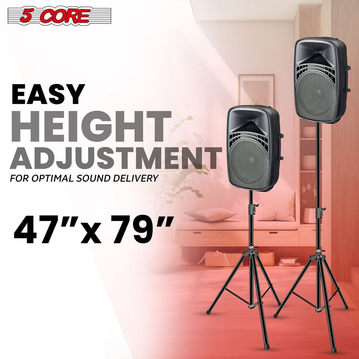 5Core professional speaker stand with air assist for safe lowering