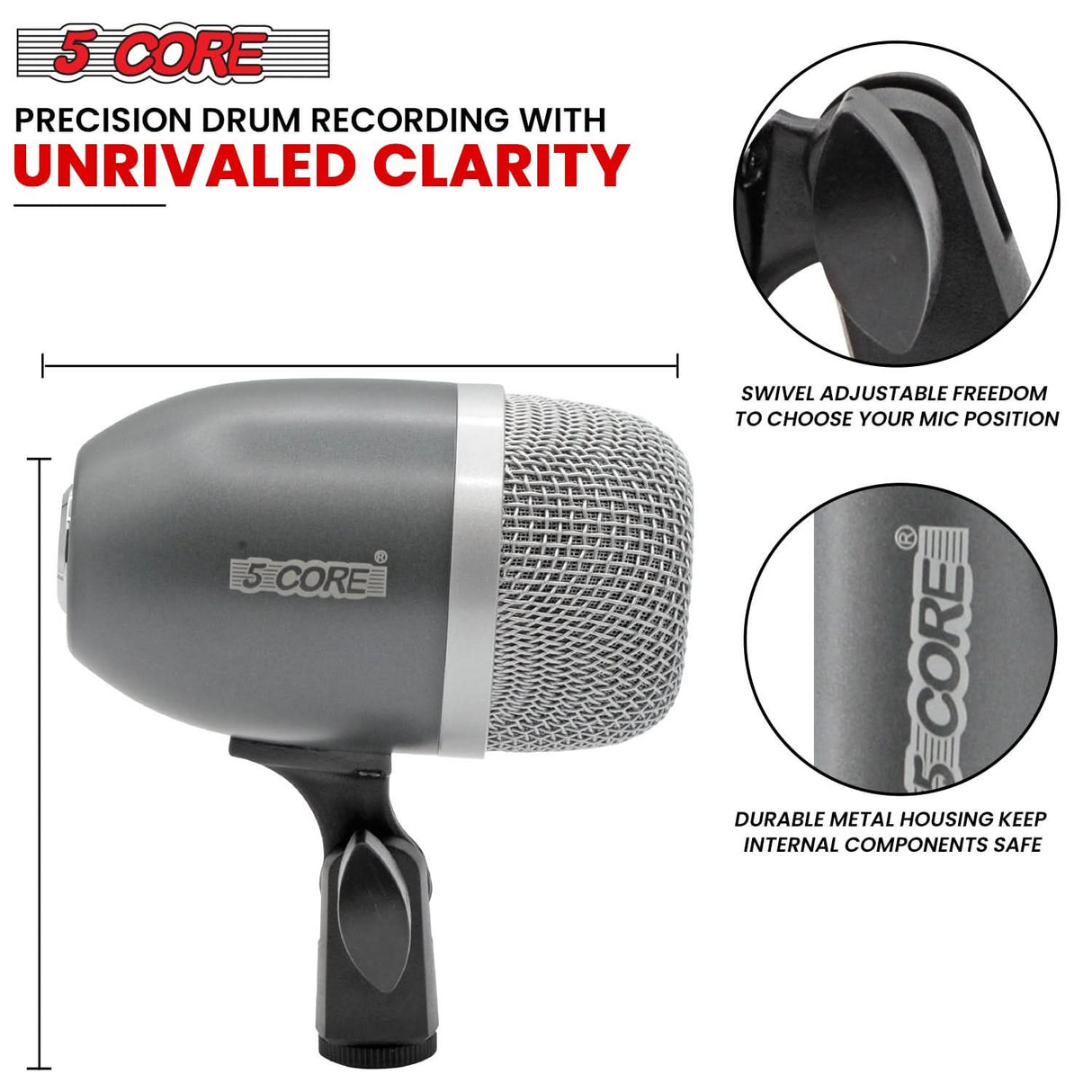 5Core cardioid drum mic ideal for live gigs and studio recording