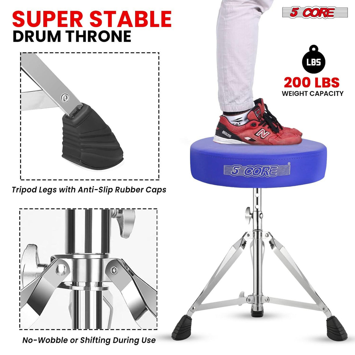 5Core music stool set perfect for beginners and professional drummers