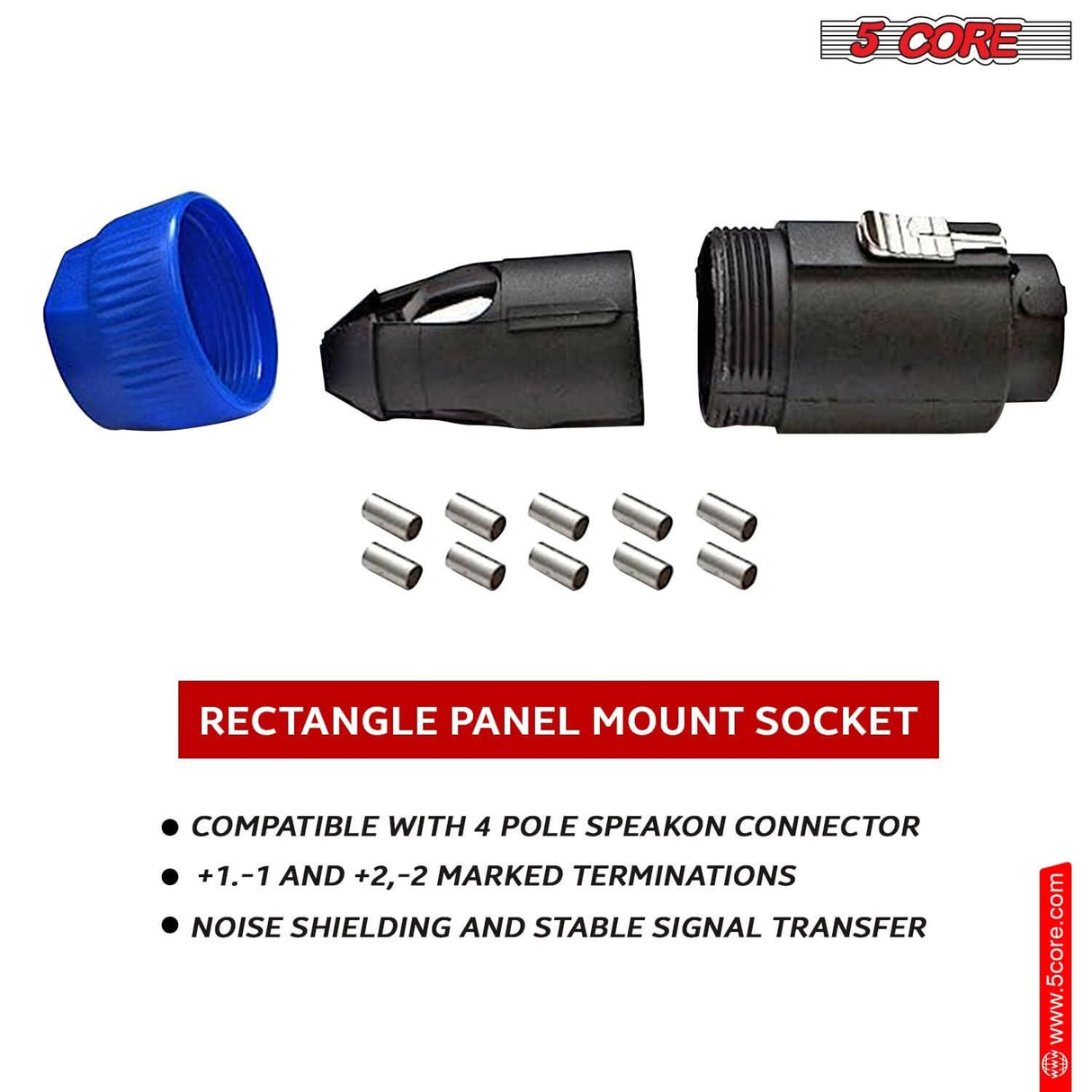 5Core high-quality male audio pin Speakon connector for superior audio output
