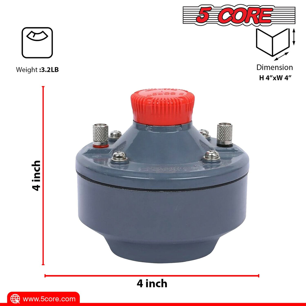 5 Core PA Horn Speaker 400W PMPO Compression Driver in 22 Inch Trumpet Throat Loud Audio System