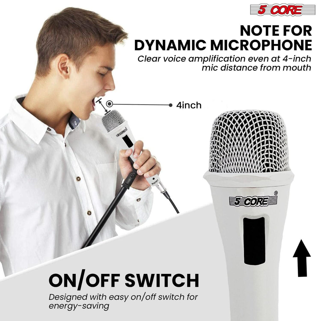 Reliable handheld dynamic microphone from 5Core for live use and events