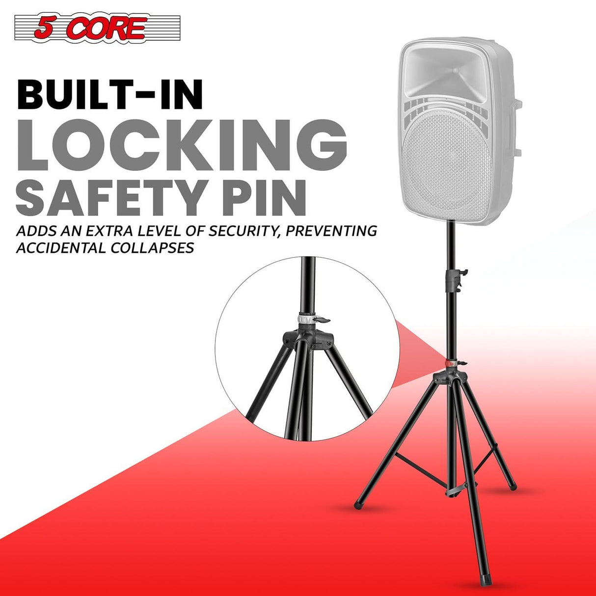 Adjustable 5Core tripod stand ideal for heavy DJ and PA speakers