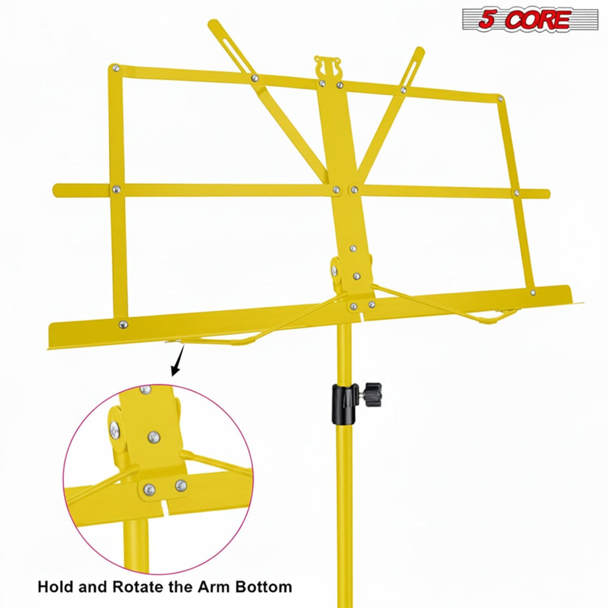 5 Core Music Stand Adjustable 57" Desktop Book Stands Sheet Holder All Metal Portable Bookstand