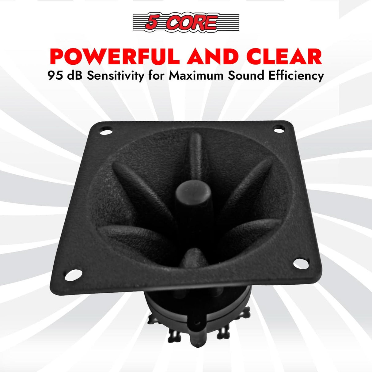 5Core 40W component square driver tweeter, 3.25" x 3.25", piezo super horn replacement