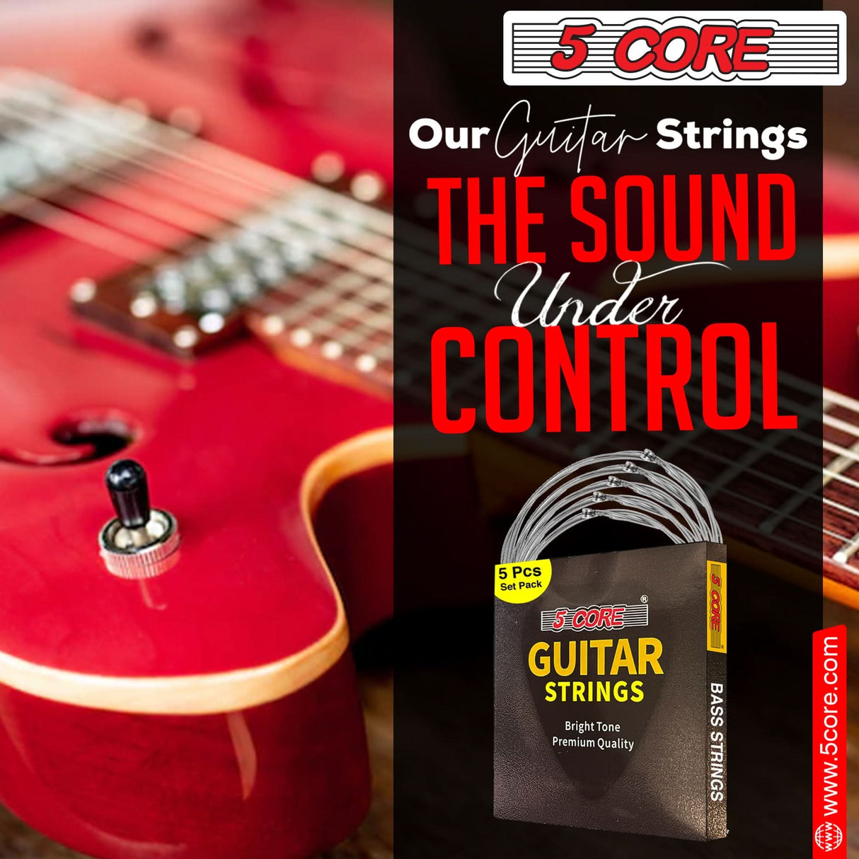 High-quality 5Core bass strings for deep tones