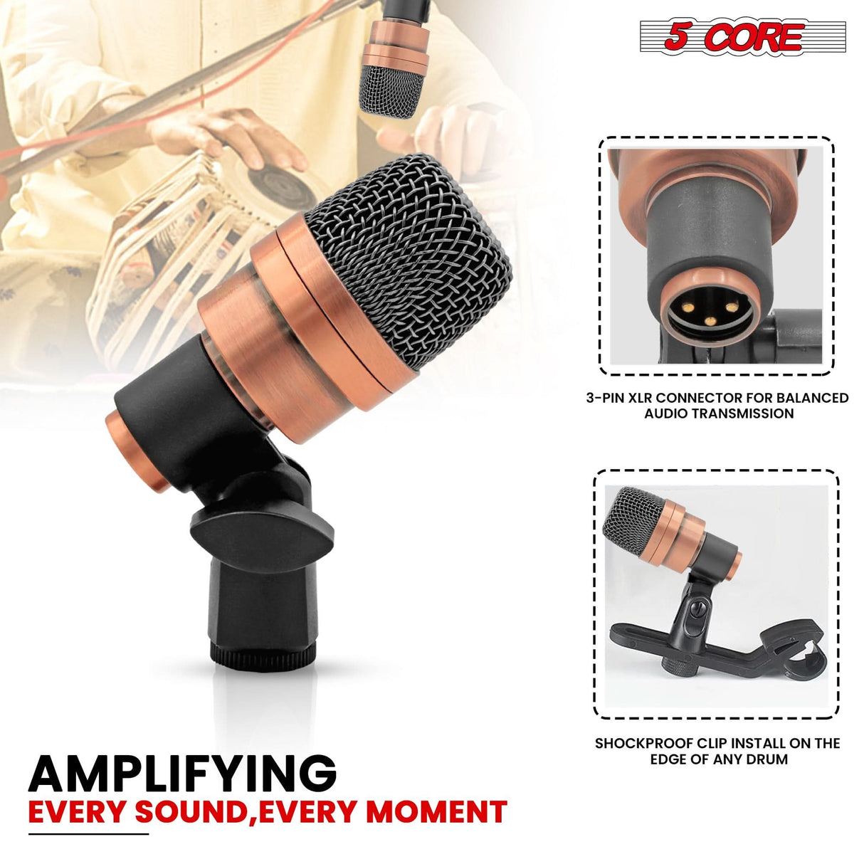 Highlighted benefits of the XLR snare microphone