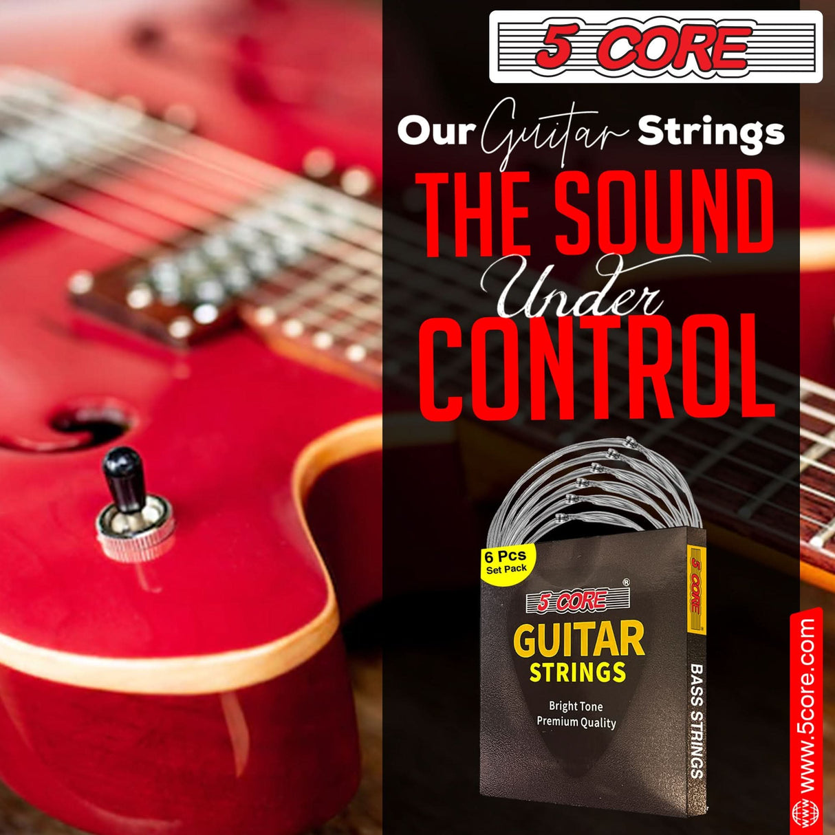 High-quality 5Core bass strings for deep tones