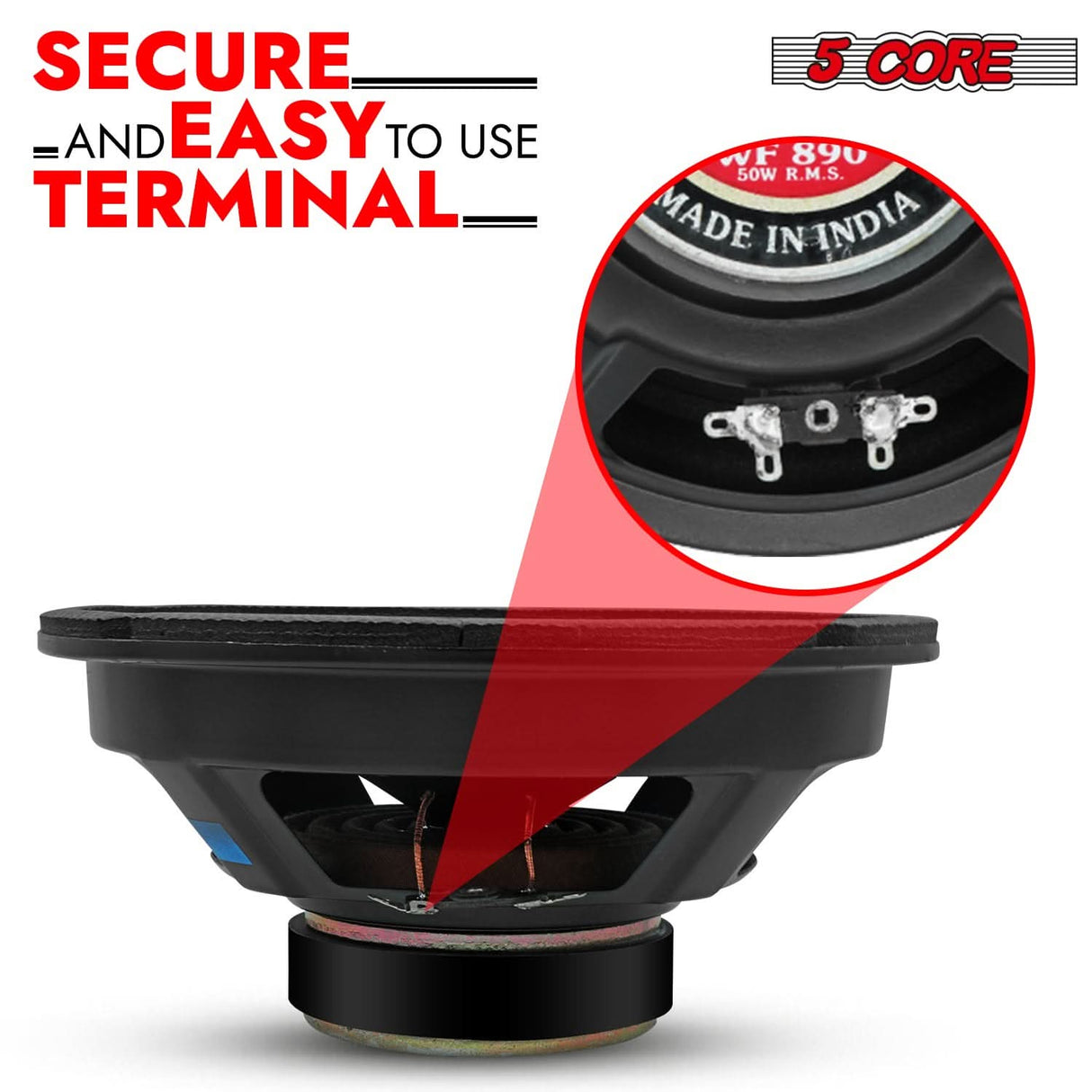 5 Core 8 Inch Deep Bass Speaker Pair Display View