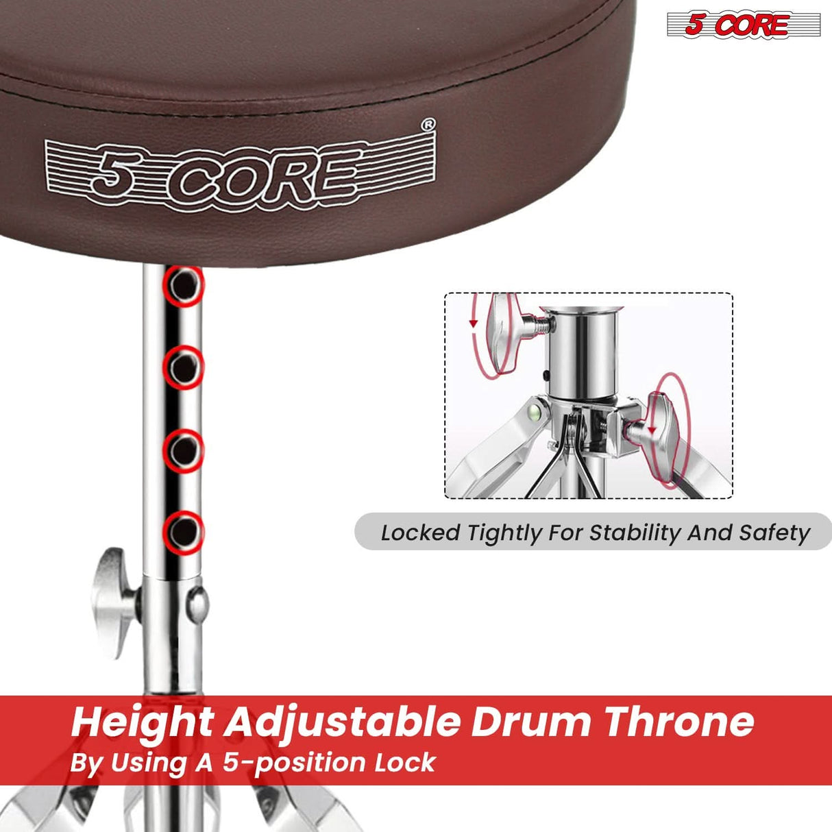 Durable drum stool featuring a sturdy metal frame, ergonomic padding, and non-slip rubber feet.