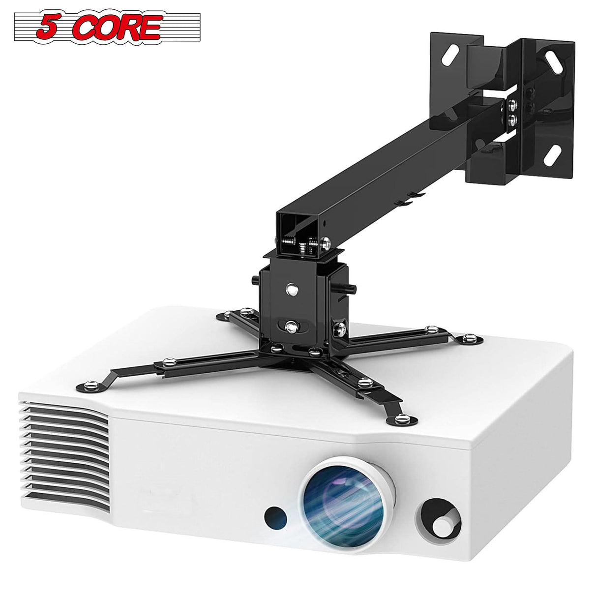 Low profile adjustable black projector mount 5Core universal for home or office