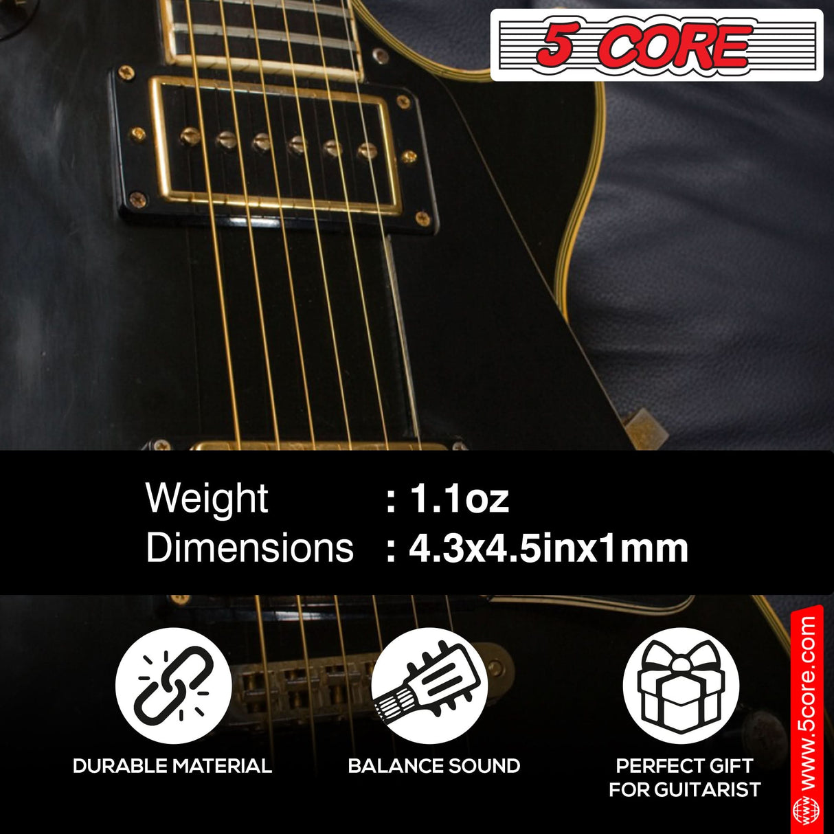5 Core Acoustic Guitar 6 String Set Light Gauge Steel Carbon Core Bright Powerful Tone Heavy Duty