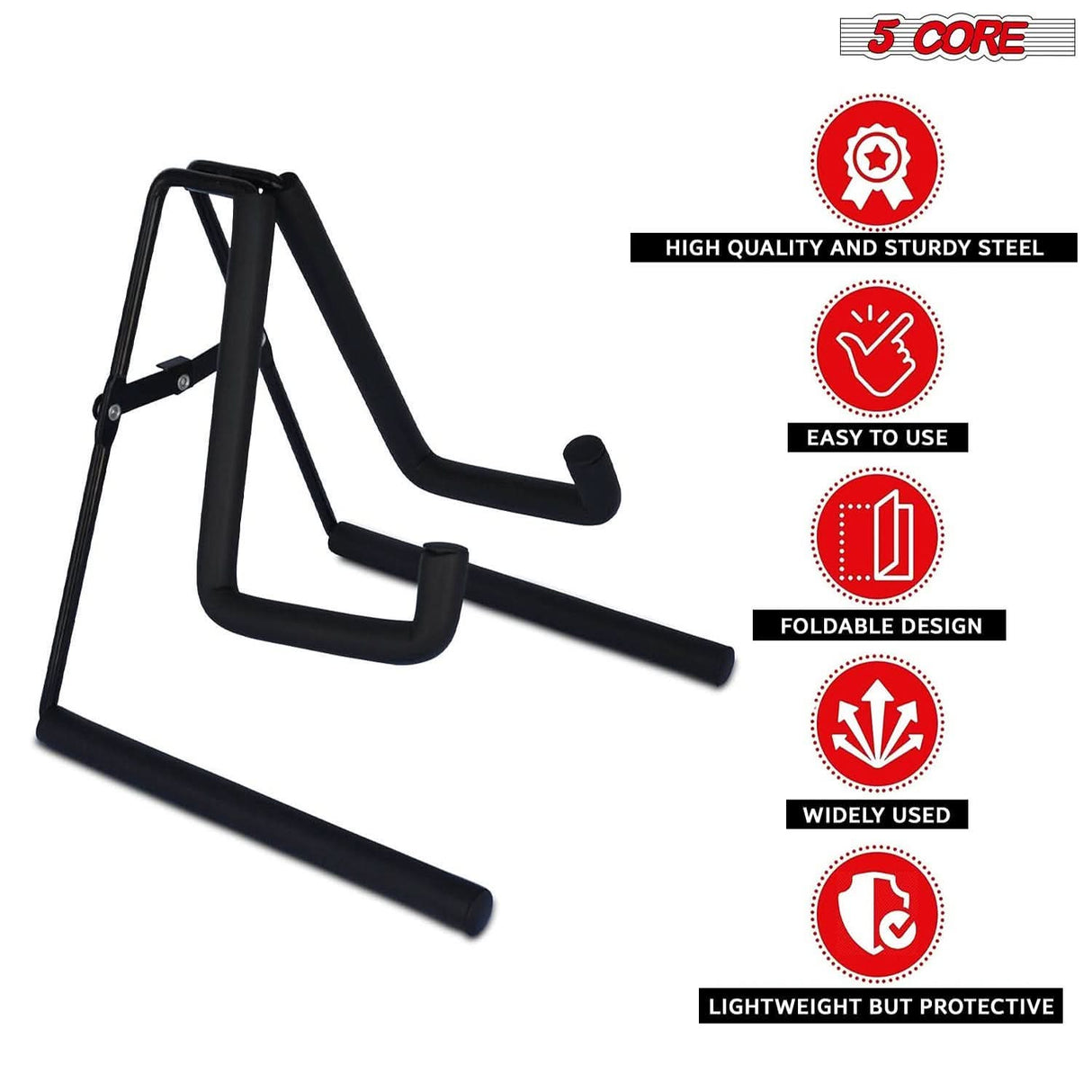 5Core compact and foldable ukulele stand for mandolin, violin, and mini guitar storage