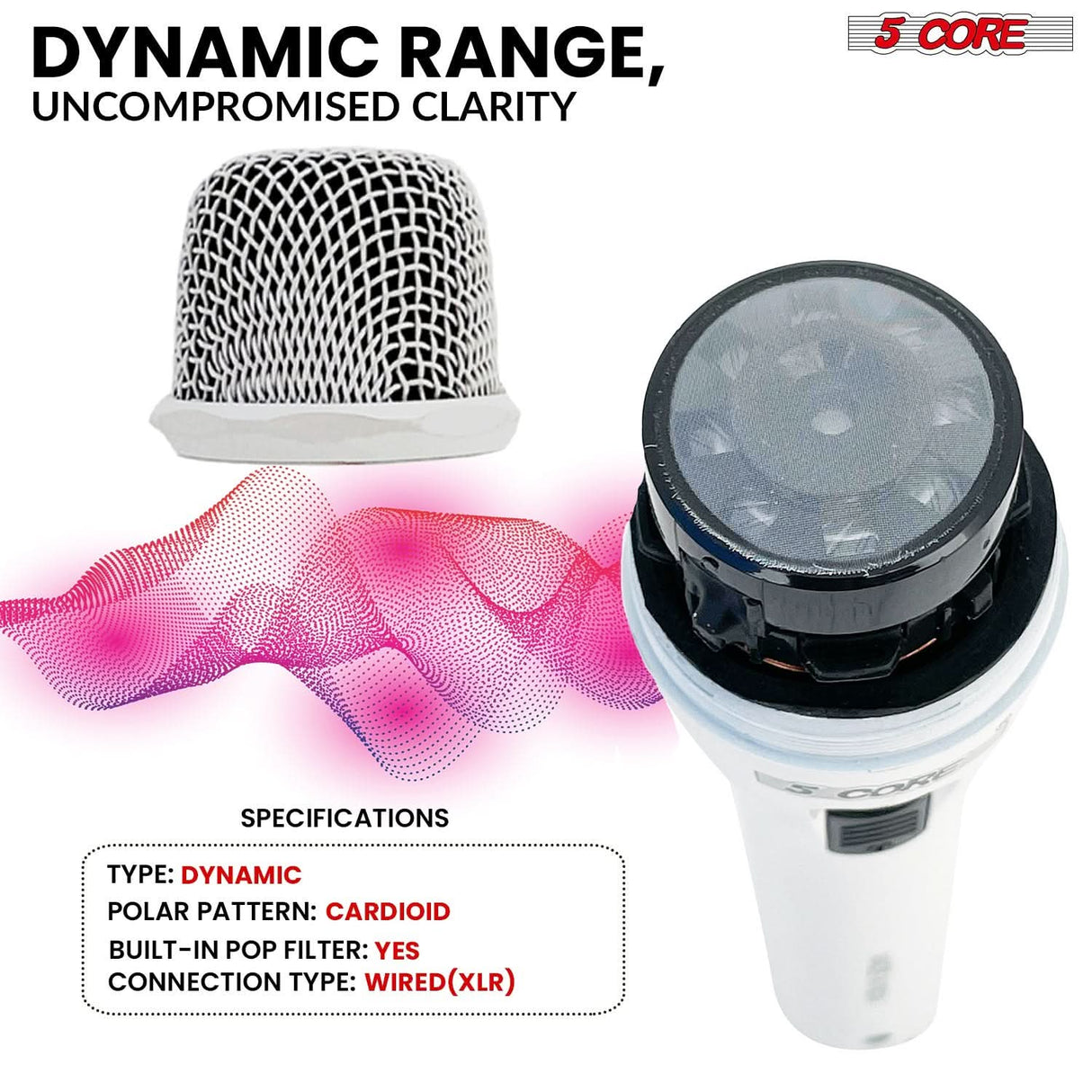 5Core microphone with strong build quality and crisp vocal clarity