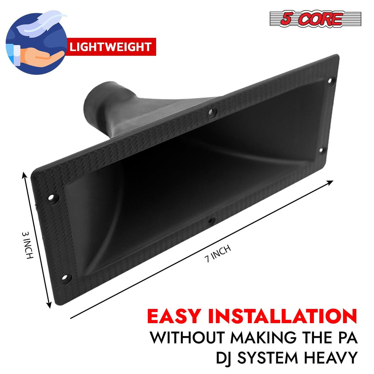 5 Core Waveguide Heavy Duty 3X7" 4Pcs Directivity Tweeter Exit Horn Throat Lens Easy Installation