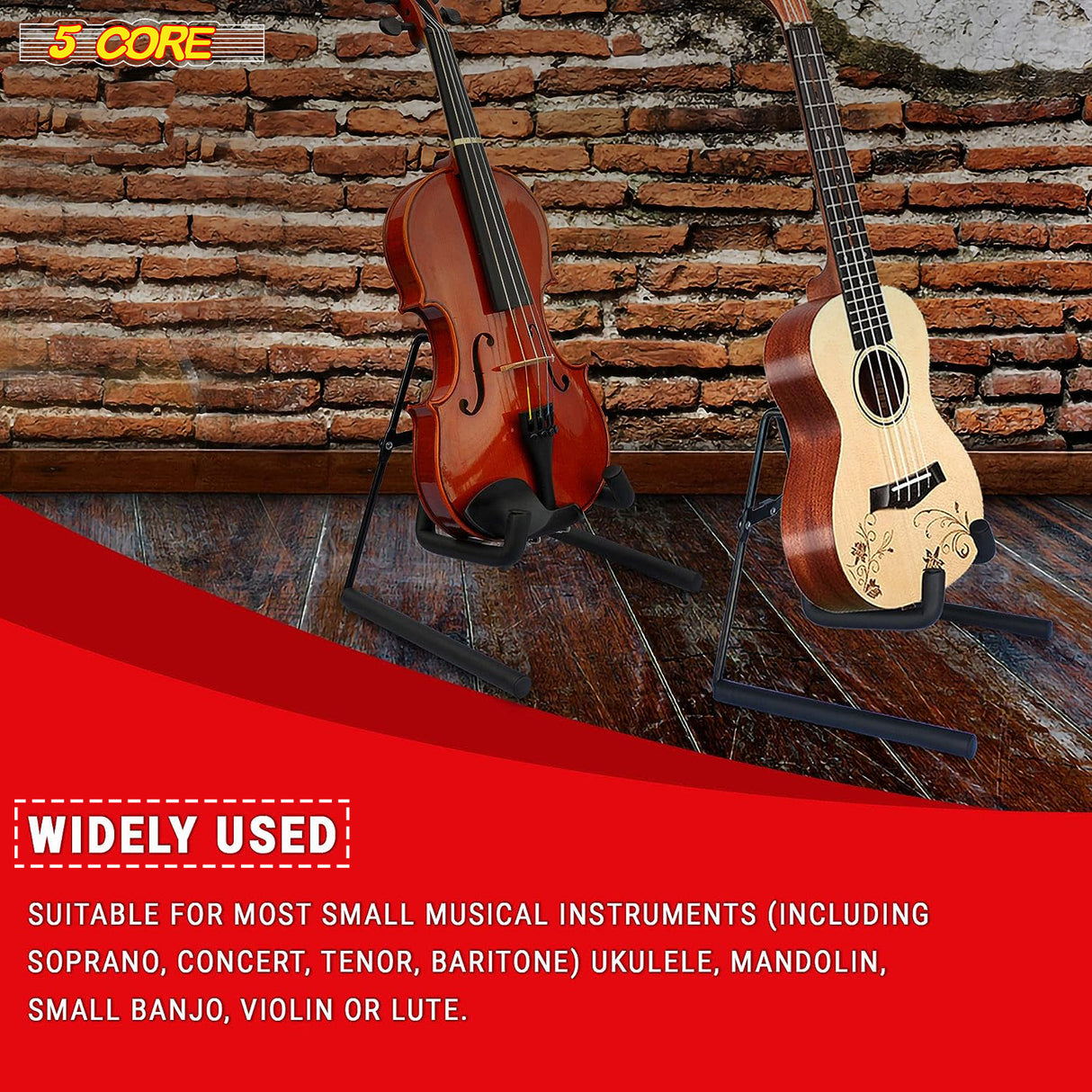 5 Core Ukulele Stand A Frame Metal Body w Soft Padded Arms Support Banjo Ukuleles Mini Guitar Violin