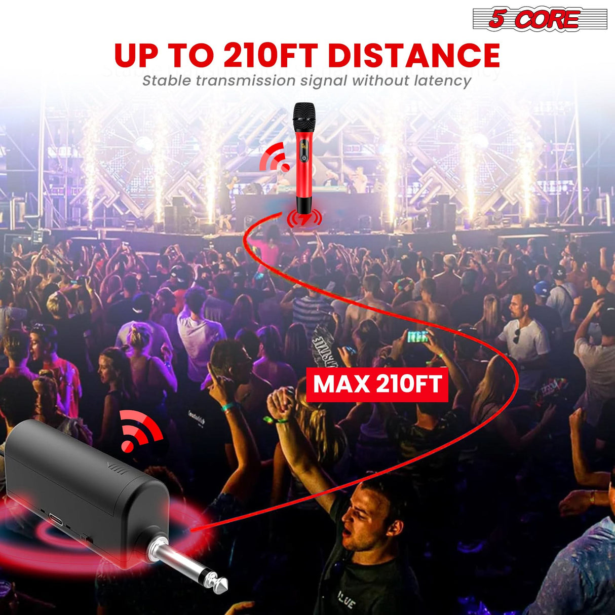 5Core Wireless Microphone Pair UHF Handheld Microfonos Inalambricos Cordless Mic