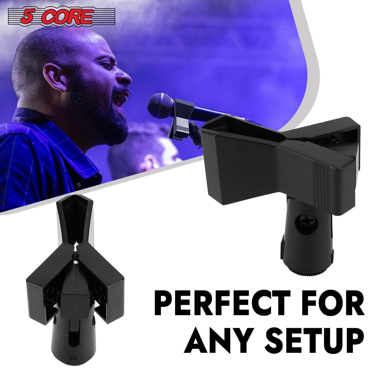 Professional microphone clip holders with screw adapters included