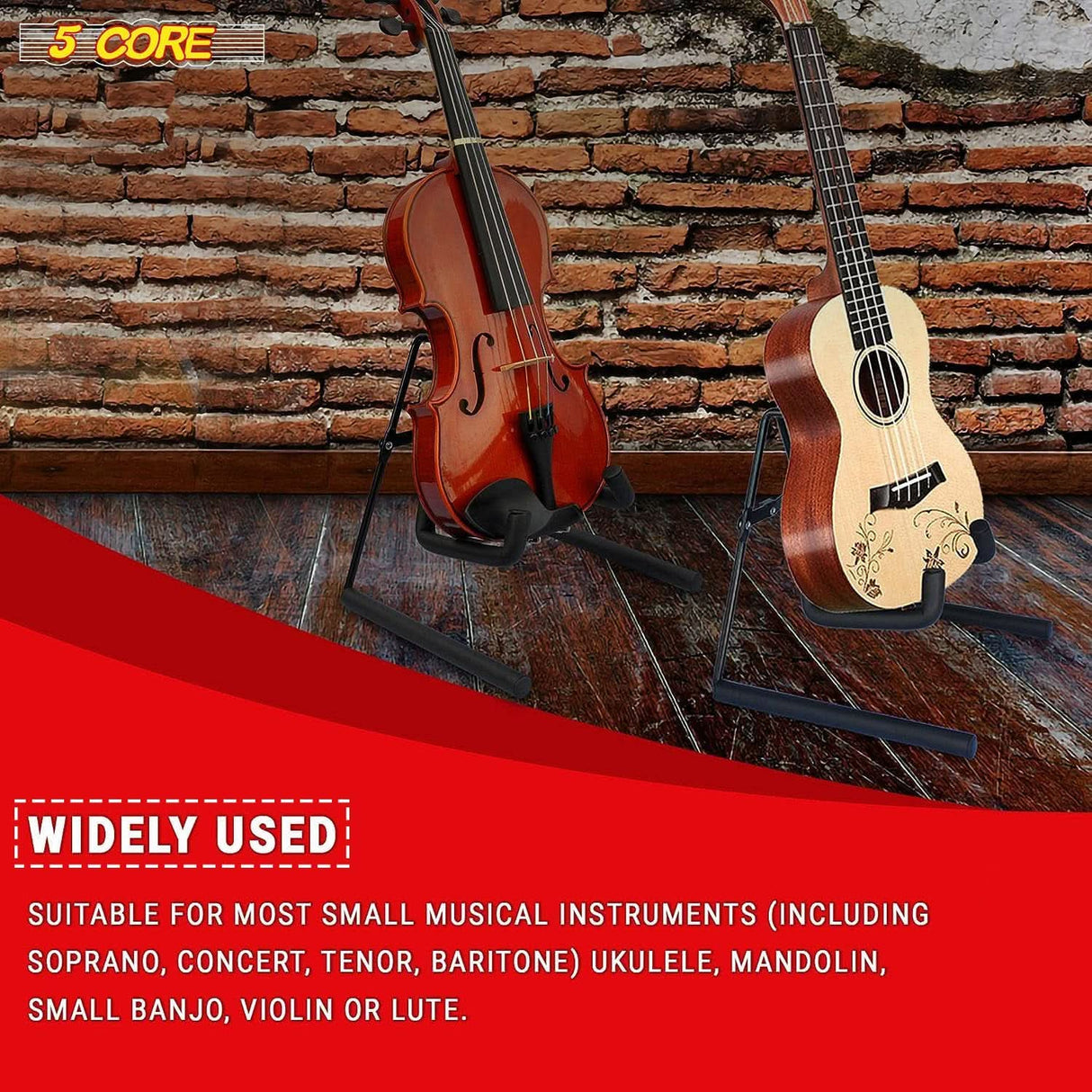 5Core portable foldable stand for ukulele, violin, mandolin, and mini guitars