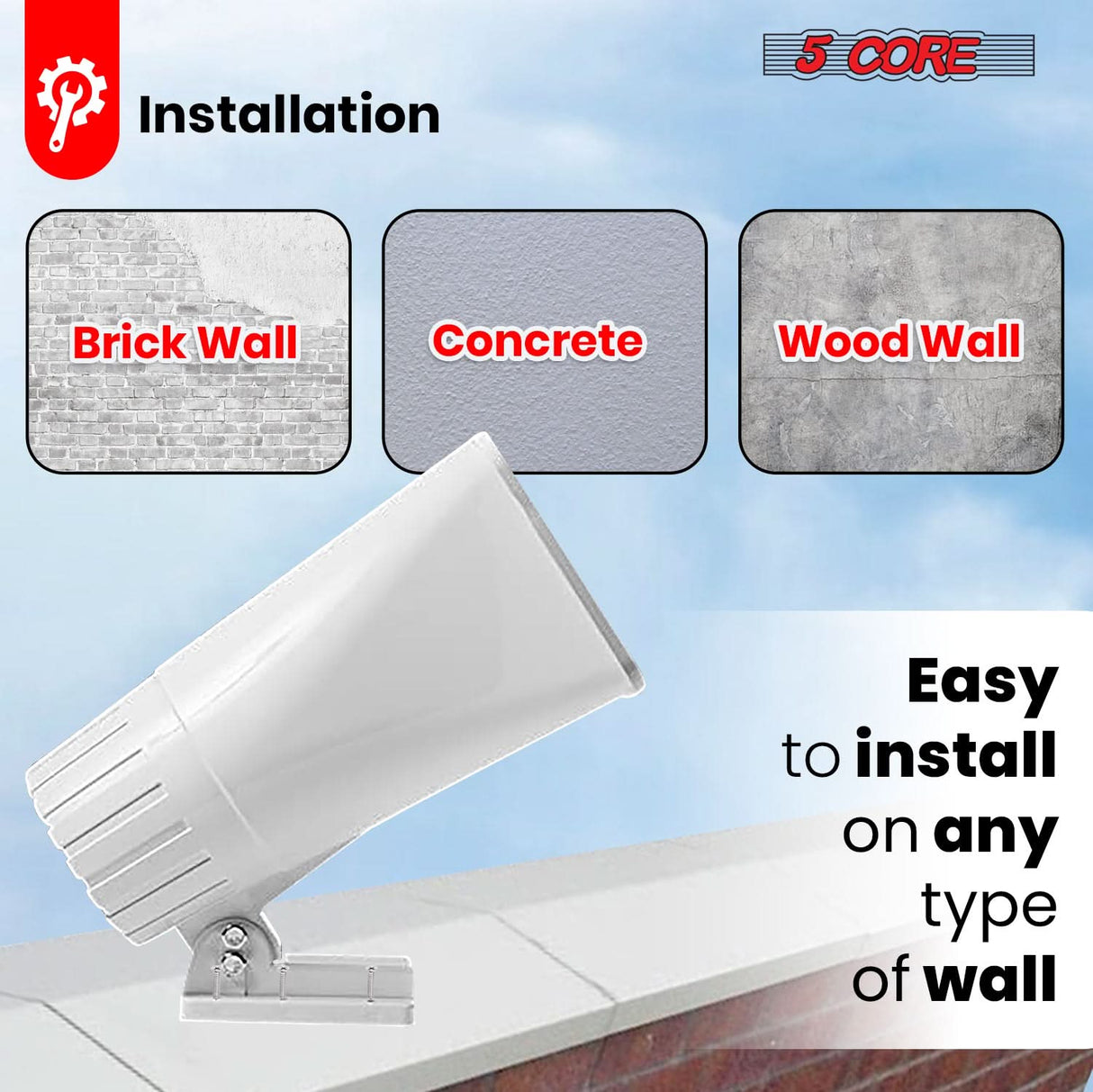 5 Core PA Horn Speaker 8Pcs 8 Inch 65W Loud Audio Outdoor Speakers System 8Ohm Reflex Megaphone
