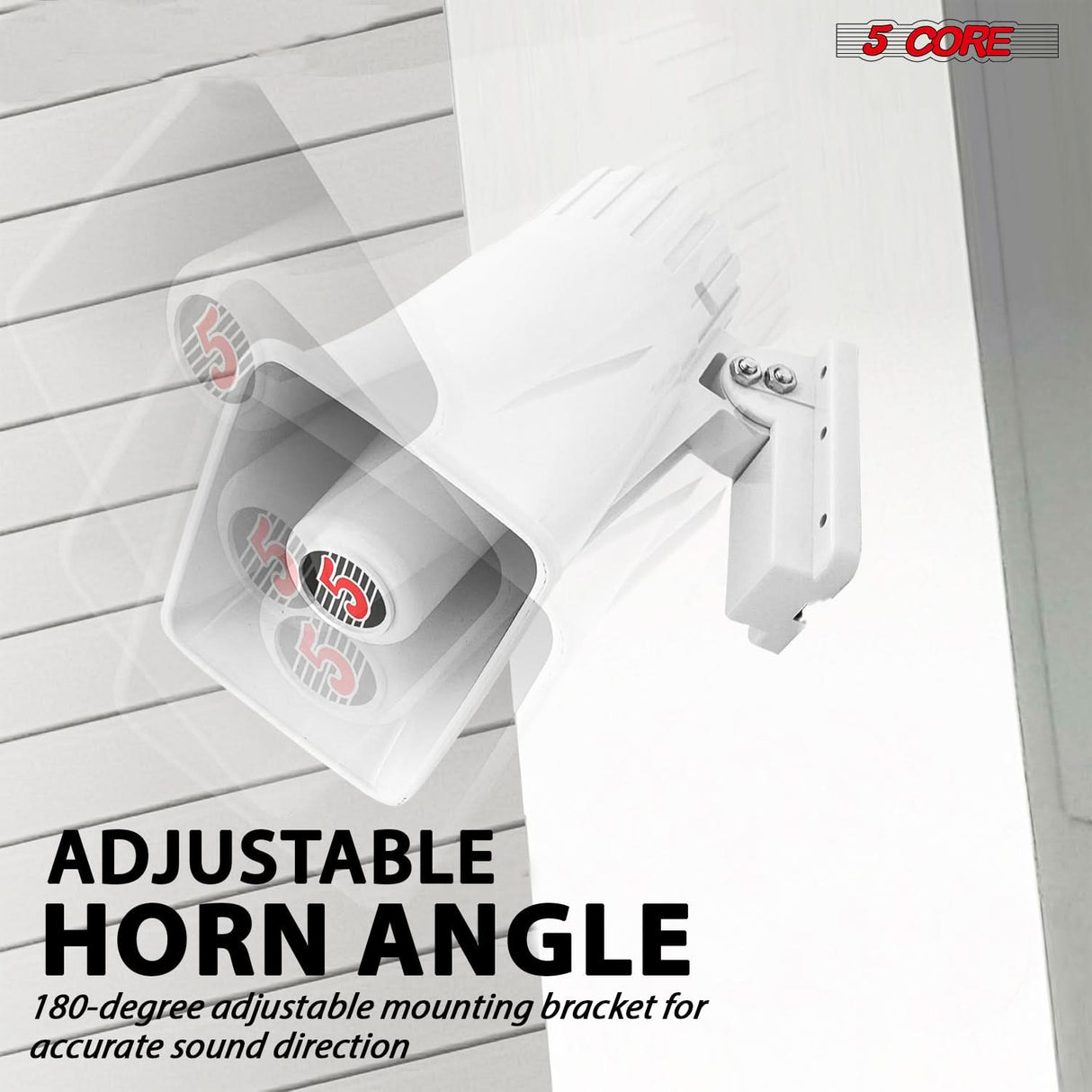 5 Core 6 Inch PA Horn 200W Loud Speaker Pair Bull Horn Loud Audio 8Ohm All Weather Indoor Outdoor