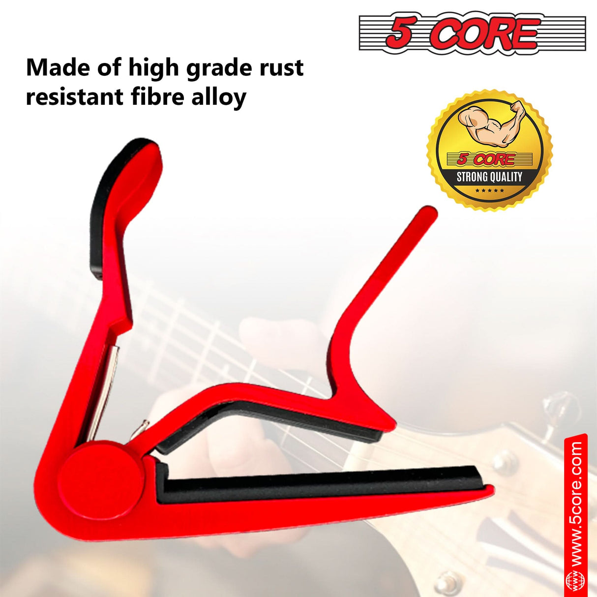 5Core Guitar Capo one-hand operation action view