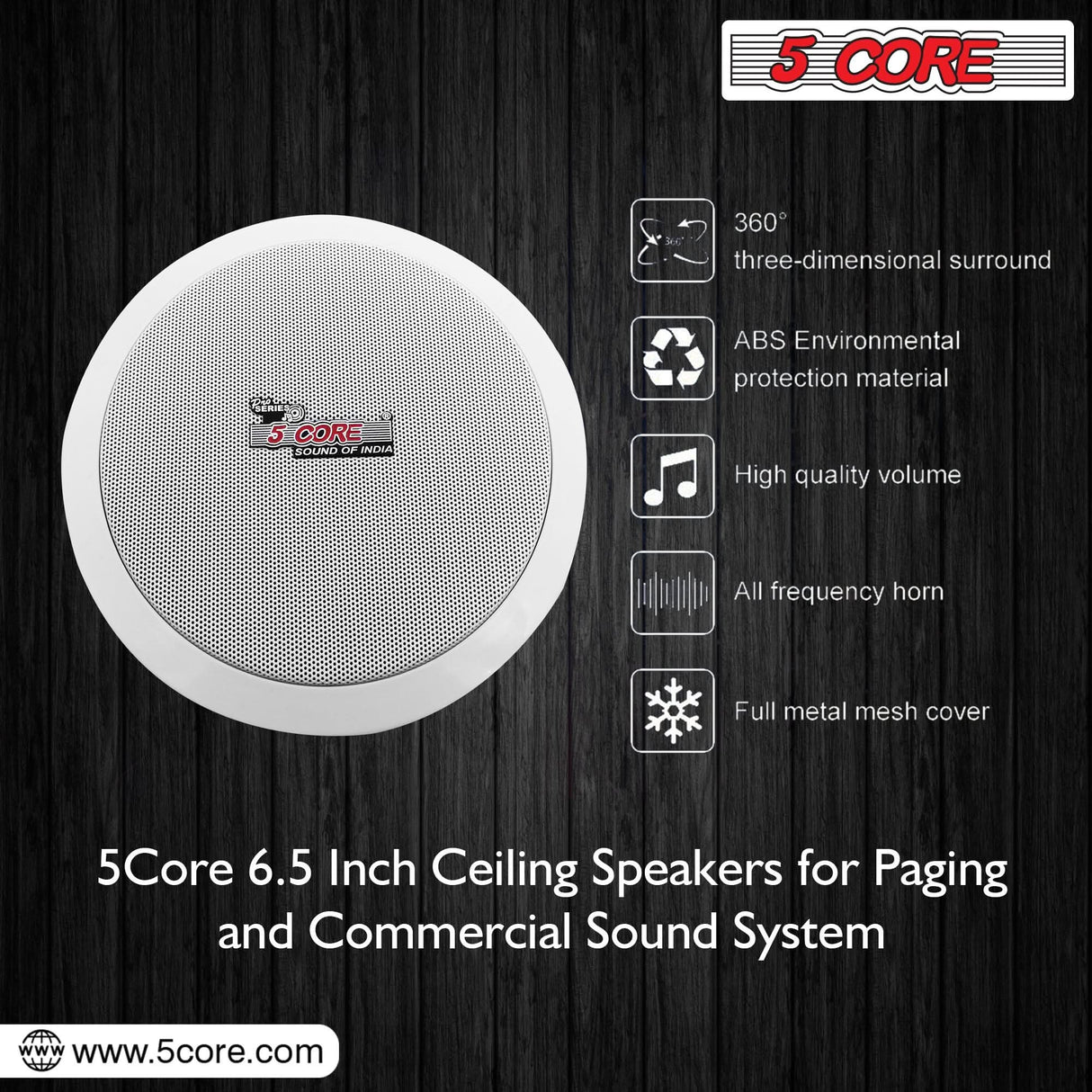 5Core 6 inch 4 Ohm subwoofer set for enhanced car audio bass