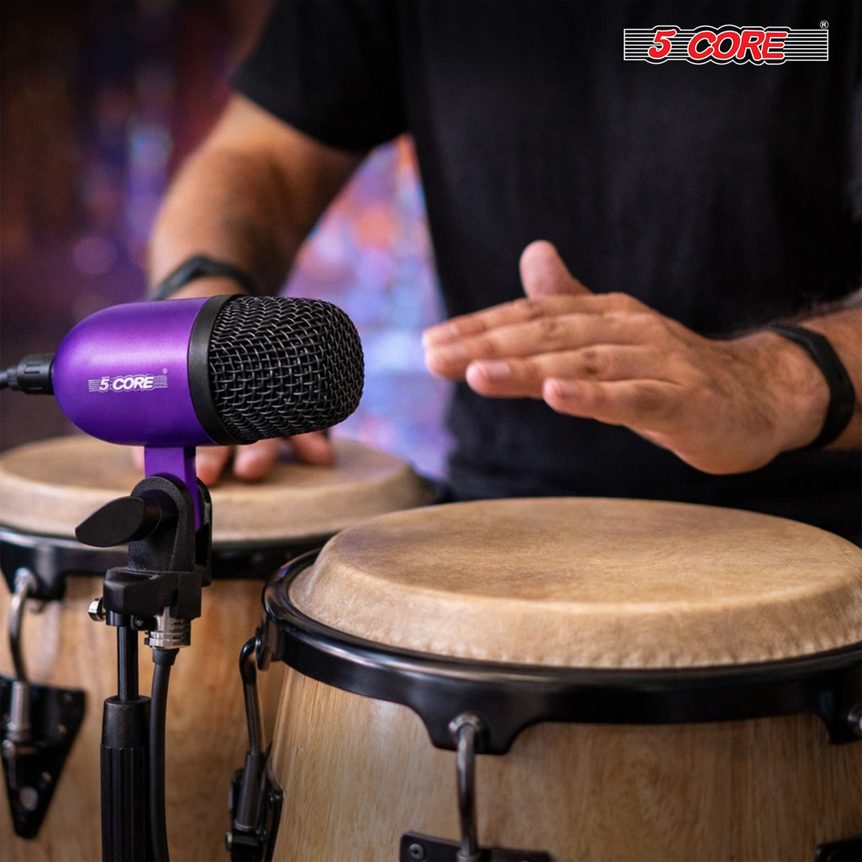 5 Core Conga Mic Snare Tom Set Professional XLR Cardioid Condenser Instrument Microphone Kit
