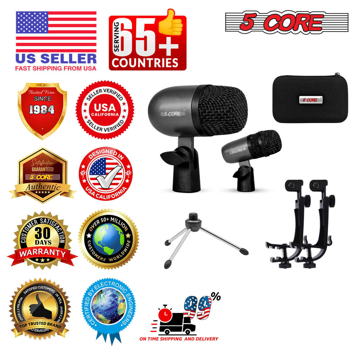 5 Core Tabla Mic Indian Instrument Microphone Set for Bayan Dayan Dholak Mic for Studio Stage Temple