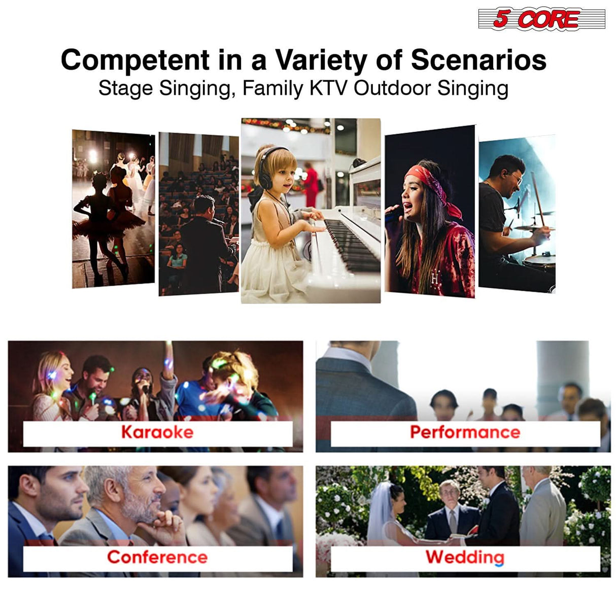 All-purpose dynamic mic from 5Core for karaoke nights and studio sessions